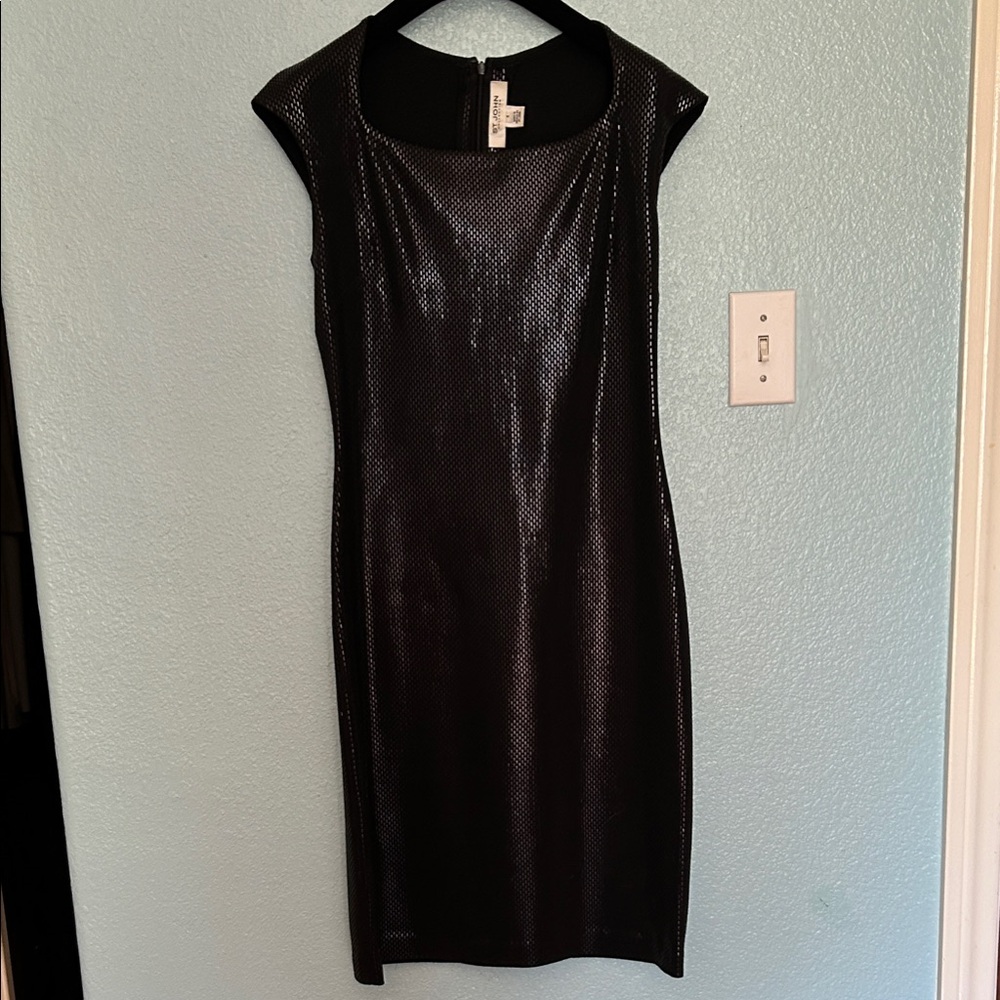 St. John Collection Black Evening Midi Dress